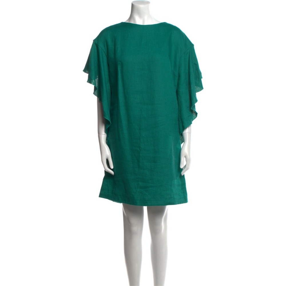Tish Cox Bateau Neckline Mini Ruffle Dress